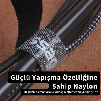 Essager 5 Metre Cırt Cırt Bantlı Kablo Sarıcı Düzenleyici Organizatör, Kesilebilir Kablo Düzenleyici