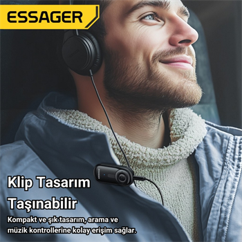 ESSAGER Bluetooth 5.3 Adaptör Transmitter | Eller Serbest Görüşme, Kablosuz Ses Aktarımı, HiFi Kalite