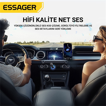ESSAGER Bluetooth 5.3 Adaptör Transmitter | Eller Serbest Görüşme, Kablosuz Ses Aktarımı, HiFi Kalite