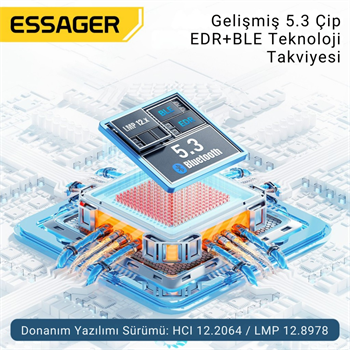 Essager Bluetooth 5.3 sürücüsüz tak-çalıştır Bluetooth Adaptörü, Tv, PC, Kulaklık, Ses Sitemi Uyumlu