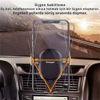 Essager Nano Vantuzlu Ultra Sağlam Torpido Üstü Telefon Tutucu, V Tipi Düşmez Sarsılmaz Telefon Tutucu
