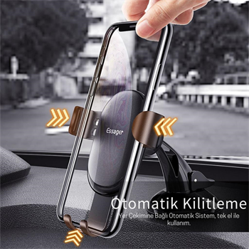 Essager Nano Vantuzlu Ultra Sağlam Torpido Üstü Telefon Tutucu, V Tipi Düşmez Sarsılmaz Telefon Tutucu