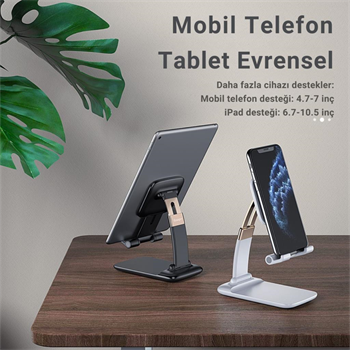Essager Pro Açı ve Yükseklik Ayarlı Telefon ve Tablet Tutucu Stand, Kaydırmaz Masaüstü Dönebilen Stand