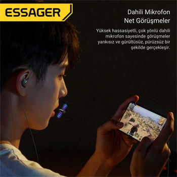 Essager Pro Seri Gaming HiFi Kulaklık – Mikrofonlu, Yüksek Ses Kalitesi, Kristal Ses Sistemli Kulaklık