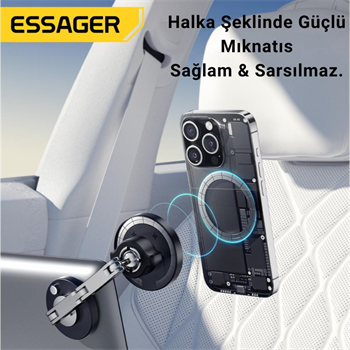 Essager Pro Seri Nano Yapışkanlı Magsafeli Manyetik Telefon Tutucu, Torpido Üstü, Masaüstü Telefon Tutucu