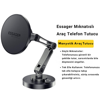 Essager Pro Seri Nano Yapışkanlı Magsafeli Manyetik Telefon Tutucu, Torpido Üstü, Masaüstü Telefon Tutucu