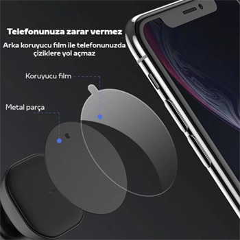 Polham 0.4mm 2 Adet Set Ultra İnce Yapışkanlı Metal Mıknatıs, 3M Hafif Tüm Telefonlara Uyumlu Mıknatıs