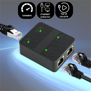 Polham 1000 Mbps Ethernet Çoğaltıcı | Tak ve Çalıştır Ağ Bölücü Adaptör, 1Gbps Ethernet Çoğaltıcı Splitter