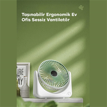 Polham 1200mAh Ultra Ferahlatıcı Masaüstü Vantilatör, Portatif, Taşınabilir Hafif Fan, Ofis, Ev İçin Mini Fan