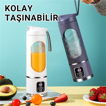 Polham 1500Mah Şarjlı Taşınabilir 12 Bıçaklı 50W Süper Güçlü Buz Kırıcı Kişisel Smoothie Blenderı
