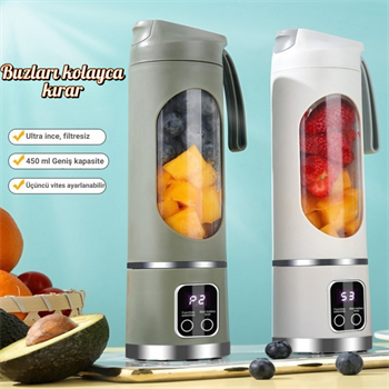 Polham 1500Mah Şarjlı Taşınabilir 12 Bıçaklı 50W Süper Güçlü Buz Kırıcı Kişisel Smoothie Blenderı