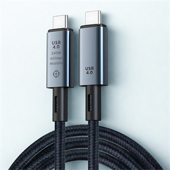 Polham 1MT USB 4.0 240W Thunderbolt Type-C to Type-C Şarj, Data ve 8K 60Hz Görüntü Aktarım Kablosu
