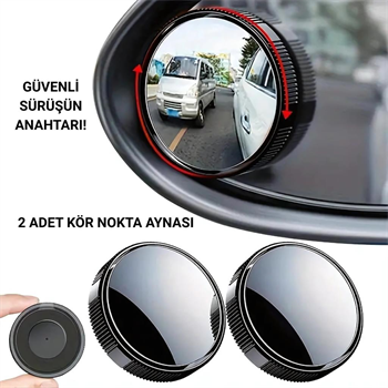 Polham 2 Adet Kör Nokta Aynası, Geniş Açılı Geri Görüş Aynası, Su Tutmaz Vantuzlu Güvenlik Aynası