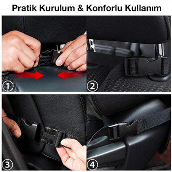 Polham 2 Adet Set Araç İçi Arka Koltuk İçin 8 Bölmeli Organizer, Su Geçirmez, Kolay Temizlenir Eşya Düzenleyici
