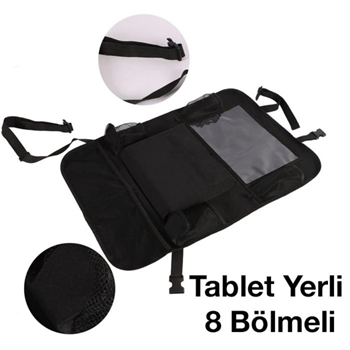 Polham 2 Adet Set Araç İçi Arka Koltuk İçin 8 Bölmeli Organizer, Su Geçirmez, Kolay Temizlenir Eşya Düzenleyici