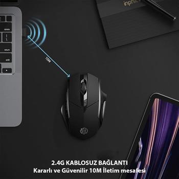 Polham 2.4G 700mAh Şarj Edilebilir Süper Sessiz Gaming, Oyuncu Mouse, Ergonomik Tasarımlı Mouse