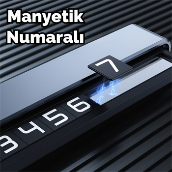 Polham 2 Numaralı Manyetik Açılır Kapanır Geçici Park Numaratörü, Fosforlu Gece Görünür Ultra Şık Numaratör
