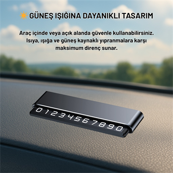 Polham 2 Numaralı Manyetik Açılır Kapanır Geçici Park Numaratörü, Fosforlu Gece Görünür Ultra Şık Numaratör