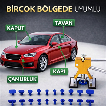 Polham 20 Parça Boyasız Göçük Düzeltme Seti | Kaput Kapı Çamurluk Göçük Onarım Aparatı | PDR Dent Repair Seti