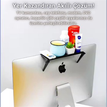 Polham 22x11 CM TV Üstü Kumanda, Modem, TV Kutusu Rafı, Monitör, Notebook Uyumlu Düzenleme Rafı