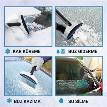 Polham 25CM Ergonomik Araç Camı Kar Kazıyıcı, Çizik Yapmaz, Eli Yormaz Pratik Kar ve Buz Kazıyıcı 