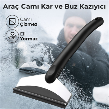 Polham 25CM Ergonomik Araç Camı Kar Kazıyıcı, Çizik Yapmaz, Eli Yormaz Pratik Kar ve Buz Kazıyıcı 