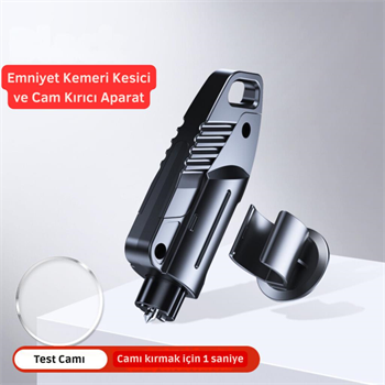 Polham 2in1 Araç Cam Kırıcı ve Emniyet Kemer Kesici, Araç İçi Acil Durum Kiti, Ultra Güçlü Kırıcı ve Kesici