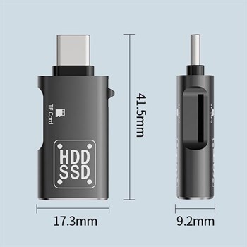 Polham 2in1 Type C To TF Kart ve USB Çevirici OTG Adaptör, Şarj ve Data Aktarım OTG Çeviricisi, Yüksek Hızlı