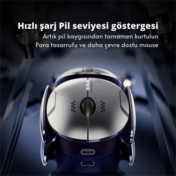 Polham 3 Modlu 300Mah Şarj Edilebilir RGB Işıklı 2400DRI Gaming Mouse, Ultra Sessiz,Gecikmesiz Mouse