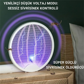 Polham 3000w Şarjlı Uv Işıklı Elektrikli Sivrisinek Kovucu Öldürücü Masaüstü El Tutmalı Katlanabilir