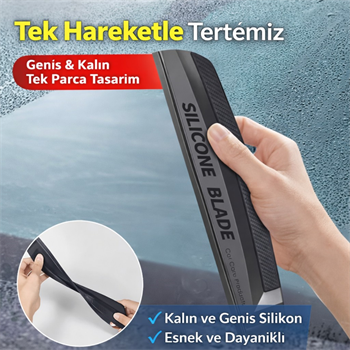 Polham 30CM Premium Silikon Araç Kurulama Sileceği – İz Bırakmaz, Çizmez,Cam, Ayna ve Duşakabin Uyumlu