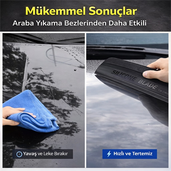 Polham 30CM Premium Silikon Araç Kurulama Sileceği – İz Bırakmaz, Çizmez,Cam, Ayna ve Duşakabin Uyumlu