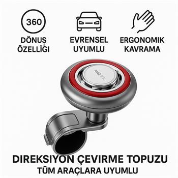 Polham 360 Derece Dönebilen Direksiyon Çevirme Topuzu – Tüm Araçlarla Uyumlu, Kamyon, Tır, Traktör, Direksiyon Çevirme Topuzu