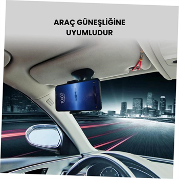 Polham 360 Derece Dönebilen Gösterge Paneli Üzeri Telefon Tutucu, Güneşlik ve Gösterge Panel Uyumlu