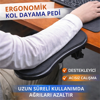 Polham 360 Derece Dönebilen Sıkıştırmalı Kol Dayama Pedi, Masa, Sandalye İçin Kol Desteği, Ayarlanabilir
