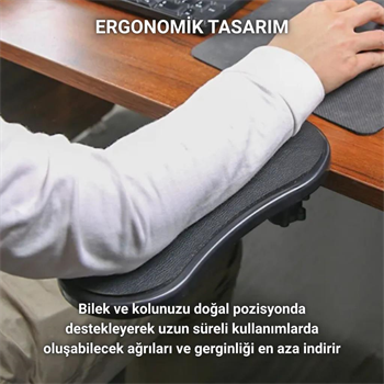 Polham 360 Derece Dönebilen Sıkıştırmalı Kol Dayama Pedi, Masa, Sandalye İçin Kol Desteği, Ayarlanabilir