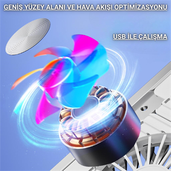 Polham 4 Fanlı RGB Işıklı Laptop Soğutucu Stand, 7 Kademeli Yükseklik Ayarlı Portatif Taşınabilir Stand