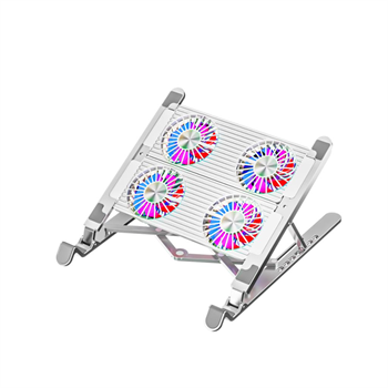 Polham 4 Fanlı RGB Işıklı Laptop Soğutucu Stand, 7 Kademeli Yükseklik Ayarlı Portatif Taşınabilir Stand