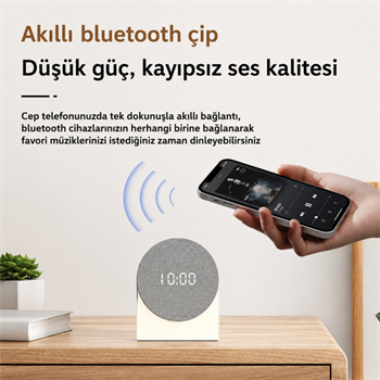Polham 4in1 Arada Bluetooth Uyku Hoparlörü – Gece Lambası, Dijital Saat, Alarm ve Rahatlatıcı Uyku Sesleri