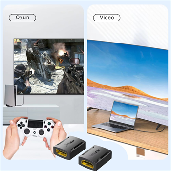 Polham 4K 60Hz Altın Kaplama HDMI Adaptörü | 2 HDMI Kablosunu Bağlar | Dayanıklı & Yüksek Performans
