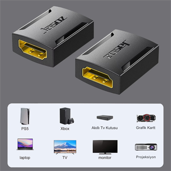 Polham 4K 60Hz Altın Kaplama HDMI Adaptörü | 2 HDMI Kablosunu Bağlar | Dayanıklı & Yüksek Performans