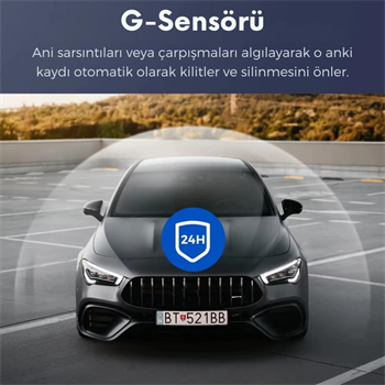 Polham 4K Ön ve Arka Kameralı Araç Kamerası, Wifi, Dahili GPS, G Sensörlü,Gece Görüşlü Araç Kamerası