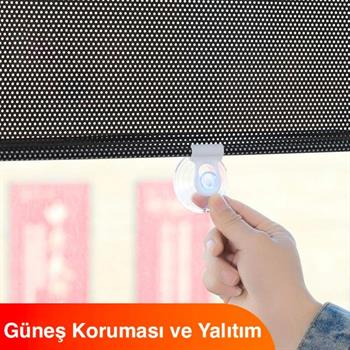 Polham 58x125 Cm Geri Çekilebilen Araç İçi Ön Cam Güneşlik, Ev Tipi Cam Güneşlik UV Engelleyici Perde