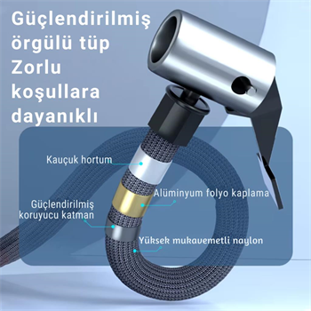 Polham 6000mAh Şarjlı 150PSİ Ultra Hızlı Lastik Şişirme Hava Kompresörü,Araç, Motosiklet, Bisiklet Pompası