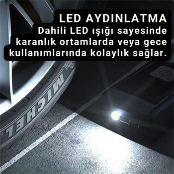 Polham 6000mAh Şarjlı 150PSİ Ultra Hızlı Lastik Şişirme Hava Kompresörü,Araç, Motosiklet, Bisiklet Pompası