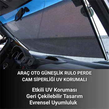 Polham 68x125 Cm Geri Çekilebilen Araç İçi Ön Cam Güneşlik, Ev Tipi Cam Güneşlik UV Engelleyici Perde