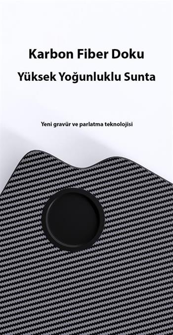 Polham 70x40 CM Tesla Model ve Model Y İle Uyumlu Araç İçi Masa,Bardaklıklı Yemek ve Çalışma Tepsisi