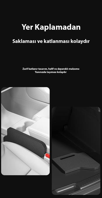 Polham 70x40 CM Tesla Model ve Model Y İle Uyumlu Araç İçi Masa,Bardaklıklı Yemek ve Çalışma Tepsisi