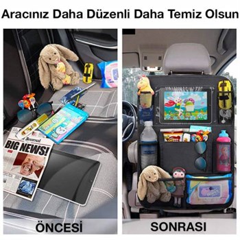 Polham 8 Bölmeli Araç Koltuk Arkası Organizer Araba Koltuk Arkası Eşya Düzenleyici Organizer