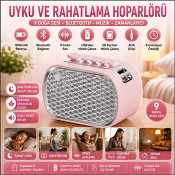 Polham 9 Sesli Uyku Hoparlörü Bluetooth 5.1v, 1200mAh Taşınabilir Rahatlama Cihazı Zamanlayıcı, USB SD Kart AUX 
